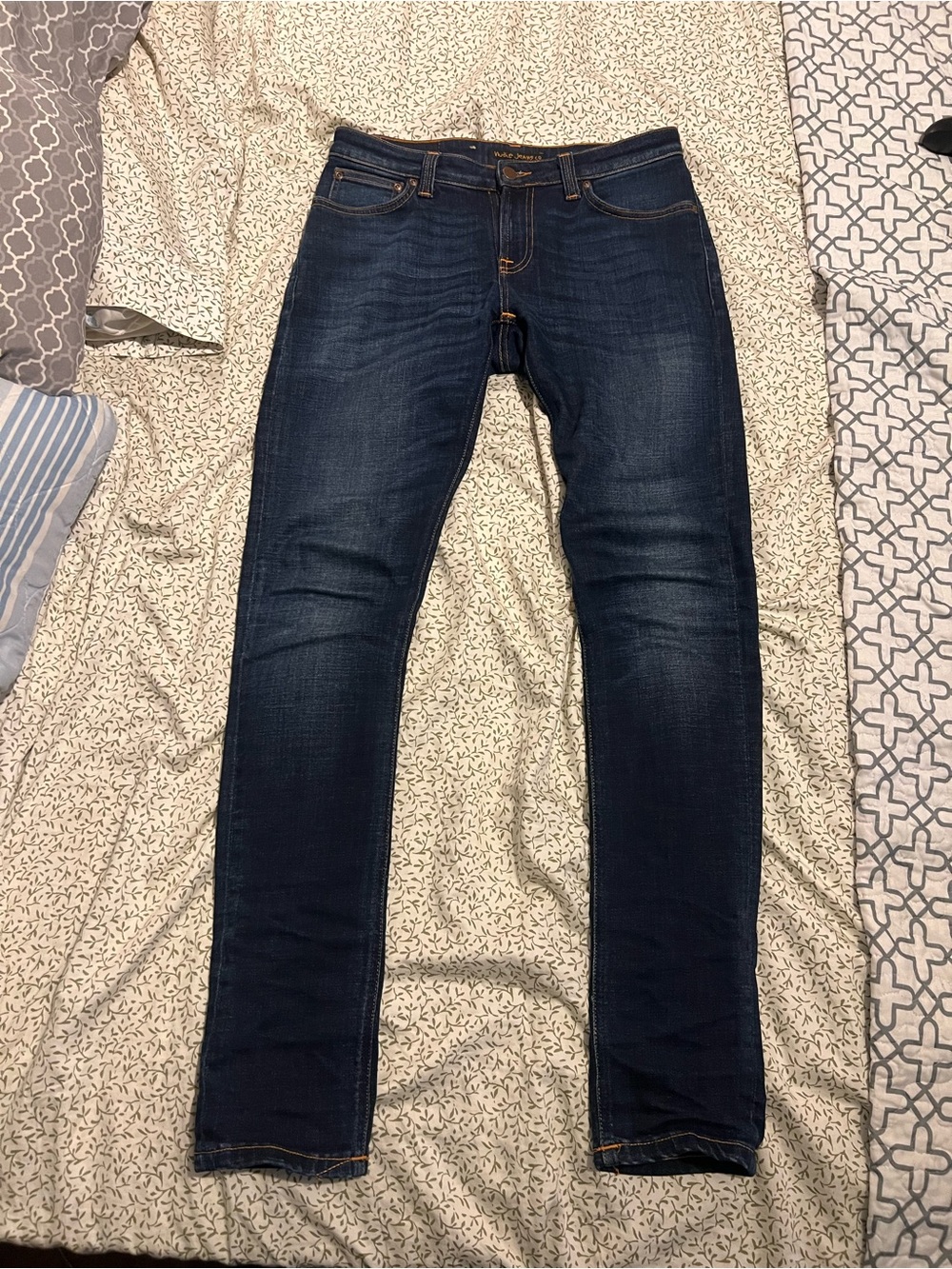 Nudie Jeans Skinny Lin Dark Deep Worn size 30x34